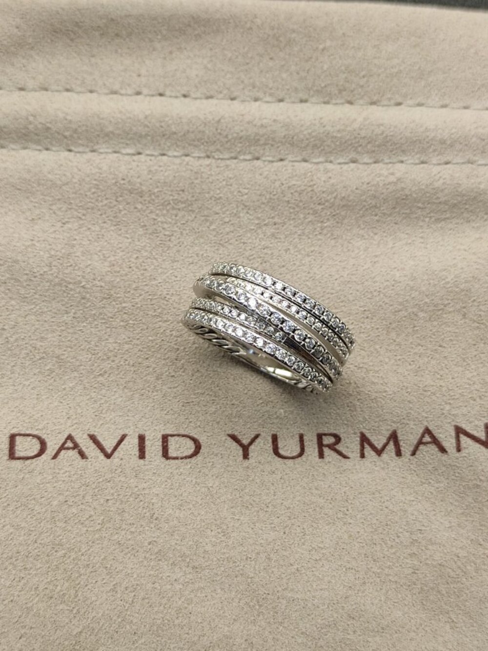 💯💯💯David Yurman full diamond cross ring. Sizes: 6-7-8-9 - Picture 3 of 6